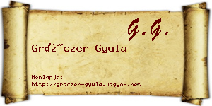 Gráczer Gyula névjegykártya